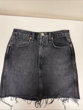 NWOT rag & bone Washed Black Distressed Denim Skirt